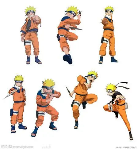 火影忍者自来也鸣人木叶丸相同动作图片,就是伸着手的那种