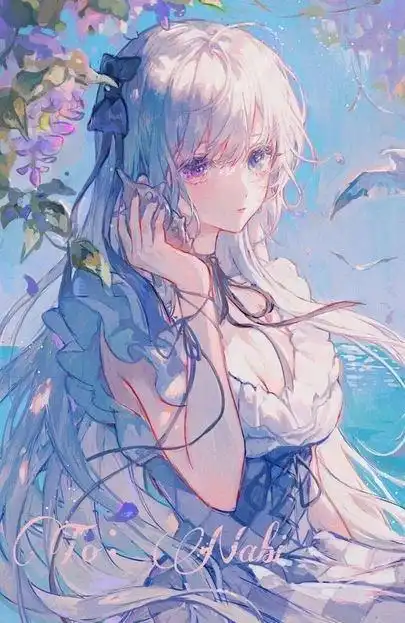 最美动漫蓝发美女