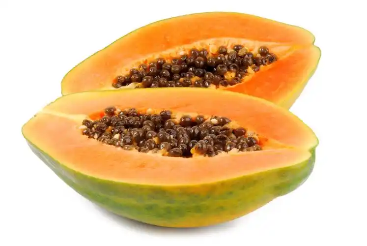 切开的木瓜特写