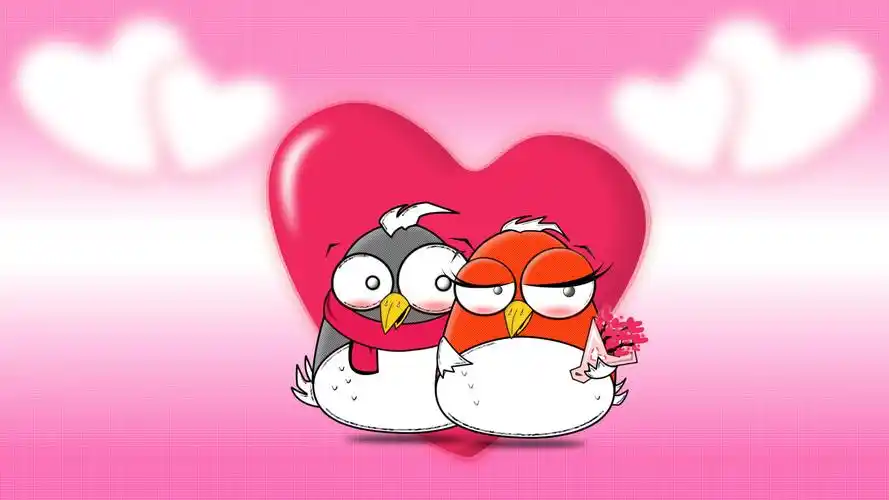 可爱的粉色卡通