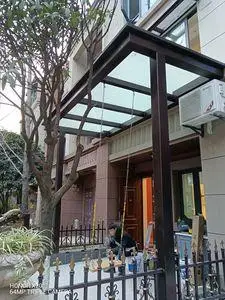 重庆市钢架阳光棚 玻璃雨棚