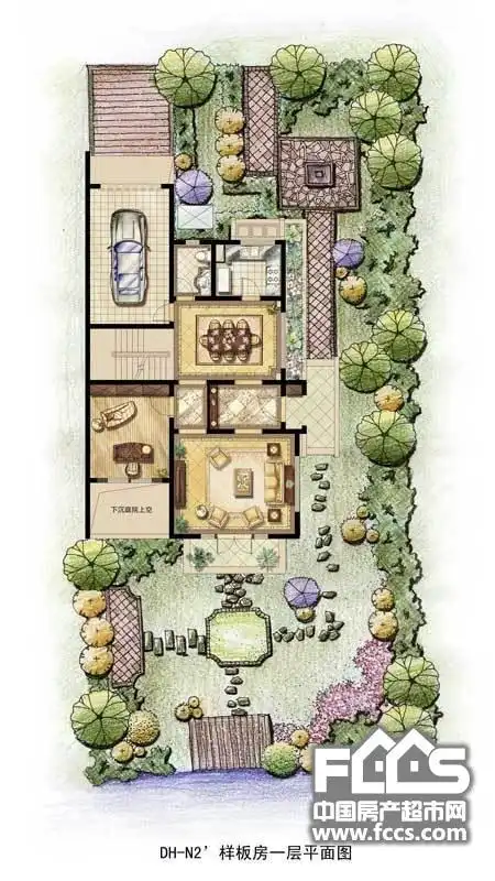 户型编号: 凯迪赫菲庄园dh-n2样板房二层平面图 2室1厅1卫 360.