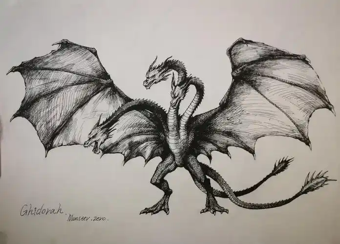 怪兽素描简笔画 - 简单简笔画