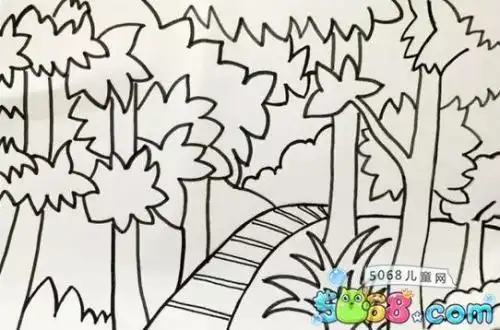 秋天的森林颜色的衣服简笔画