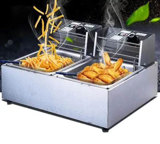 众辰商用炸锅zc-904 众辰电炸炉商用油炸锅双缸双筛大功率油条机薯塔