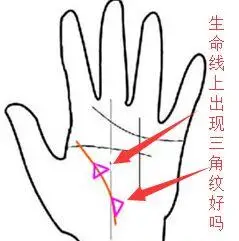 手相生命线三角纹图解,手相生命线有三角形好不好