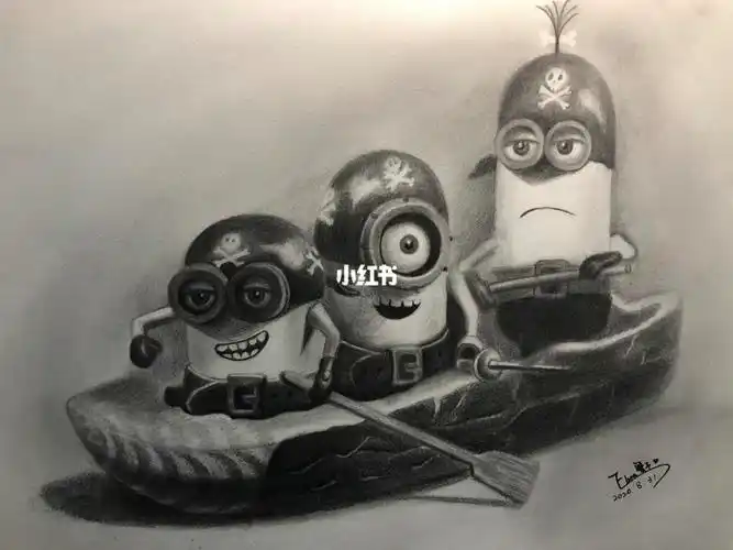 素描小黄人banana附上步骤图