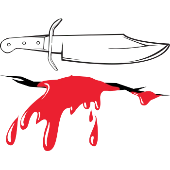 匕首伤口血简笔画矢量图