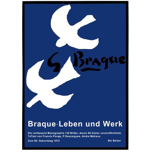 欧洲小众复古飞鸟 深蓝色艺术海报  家居装饰画