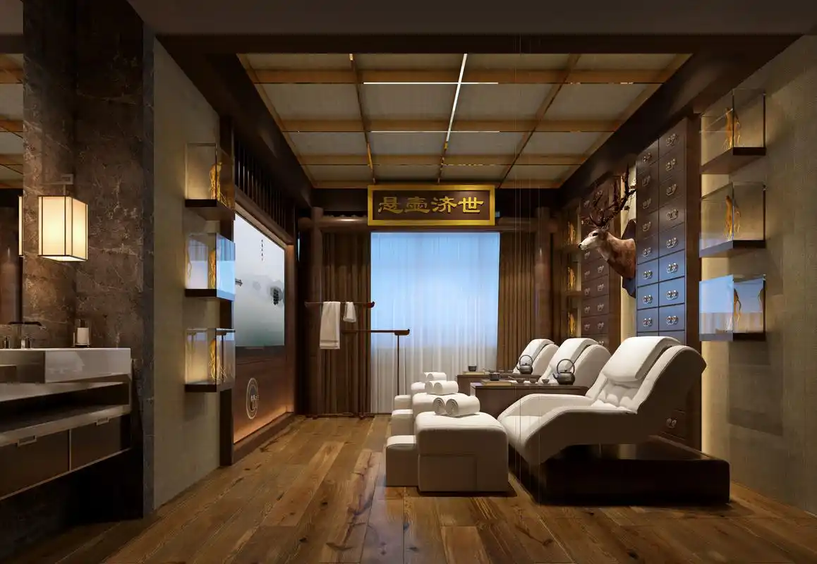 中小型高档足疗店装修效果图,足疗店装修风格大全