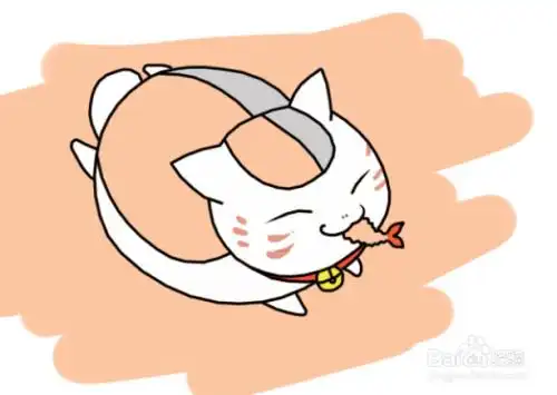 夏目友人帐中的猫咪简笔画 简笔画图片大全-普车都