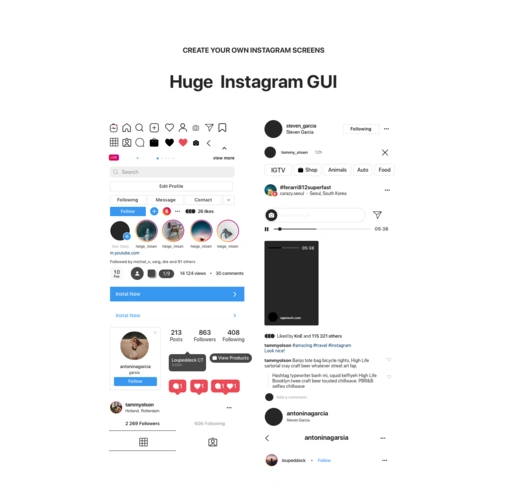 免费下载instagram2020全套ui界面源文件