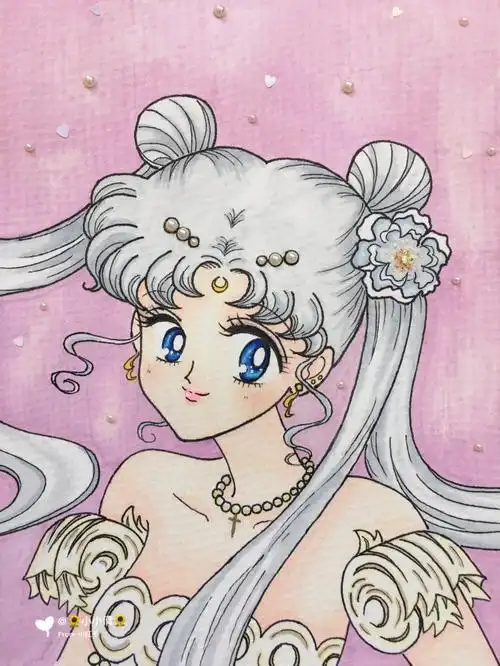 马克笔手绘水冰月月亮公主