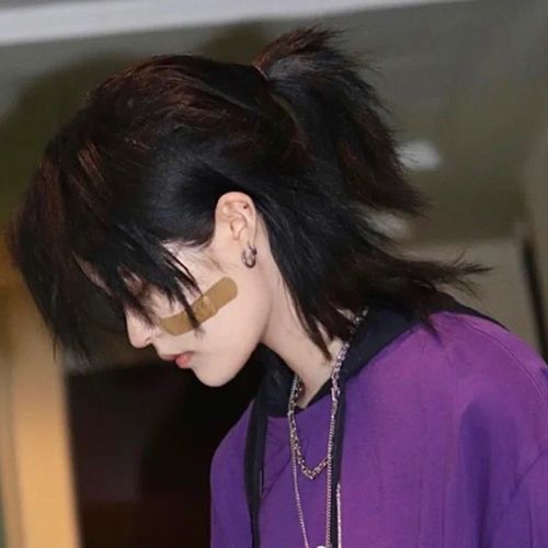 武士头假发男短发韩版帅气日系cos可扎发型设计男女通用全头套浅棕色