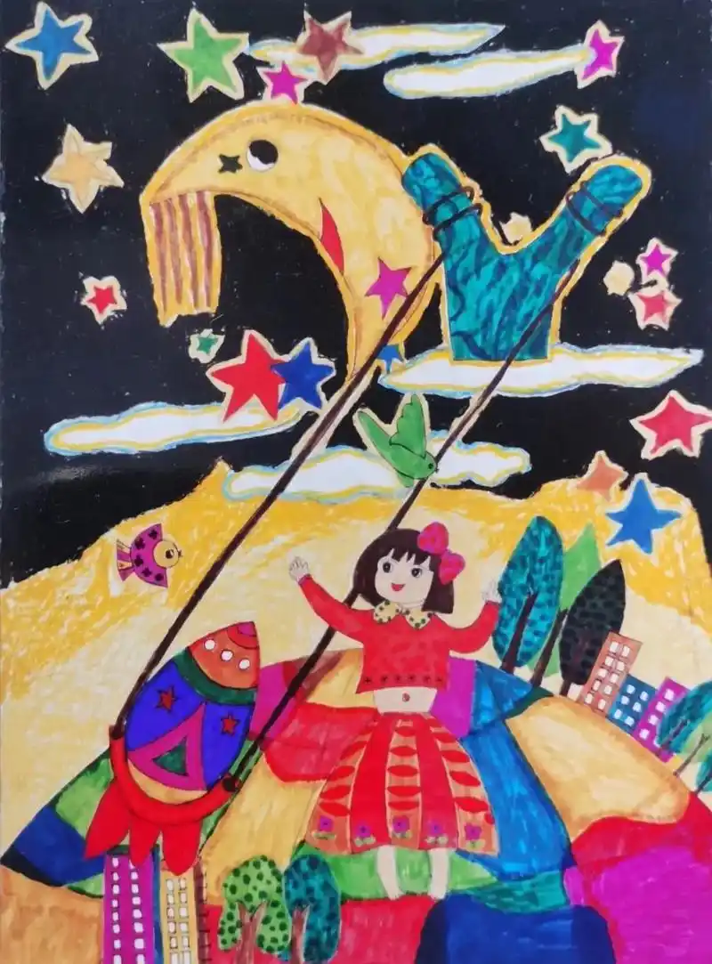 复杂的炮弹发射过程  在儿童画里如此简单#启发引导#敢想敢画 - 抖音