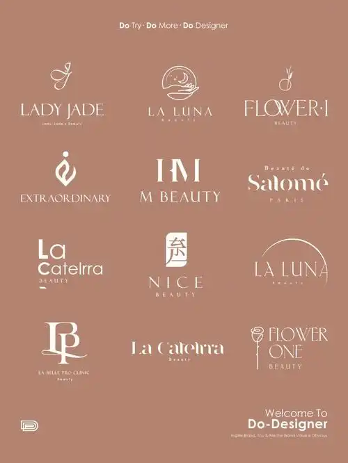 原创美容美业皮肤管理logo设计一组