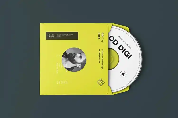 cd唱片包装袋样机素材多场景多角度展示效果图cdenvelopemockup