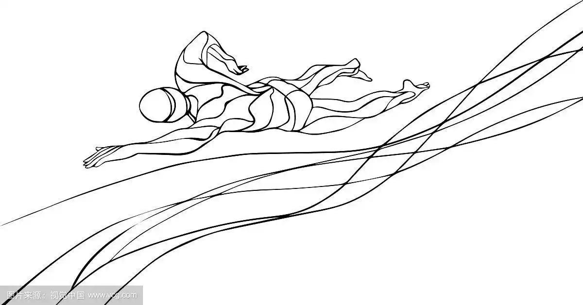 自由泳剪影运动游泳