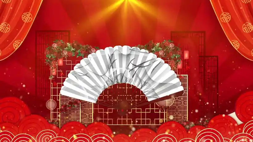 4k喜庆中国风戏曲舞台演出背景视频mp4