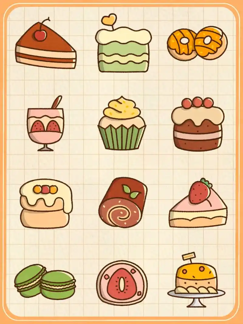 好看又简单的甜点画哦[期待] 一起来画画呀~ #简笔画# #简笔画教程
