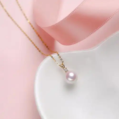 小兔子天然淡水珍珠项链女18k金高品质精致路路通锁骨链生日礼物