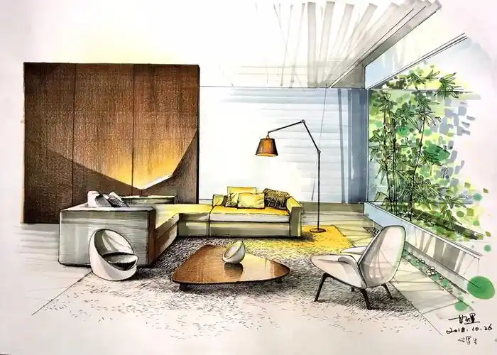 彩铅类空间手绘作品|空间|室内设计|harith浩先森 - 原创作品 - 站酷