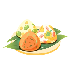 原创手绘日式三角饭团插画素材