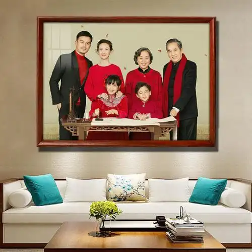 照片放大 挂墙 放大照片带相框 定制全家福合影相片放大尺寸冲洗照片