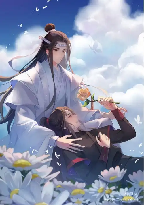 魔道祖师忘羡蓝忘机魏无羡古风日系周末愉快～08署
