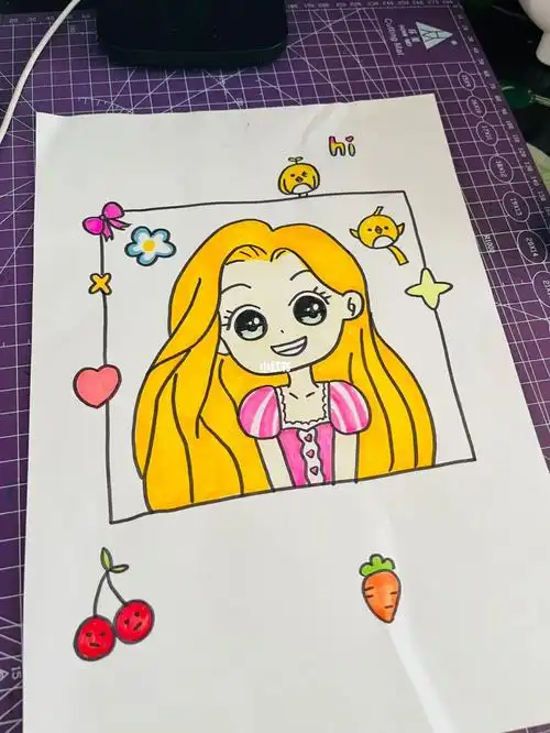一对一  #画画  #儿童画  #简笔画  #长发公主