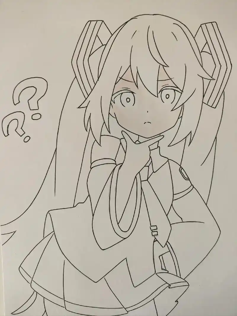 画技变差了#画画 #miku #初音未来 #手绘 #临摹 - 抖音
