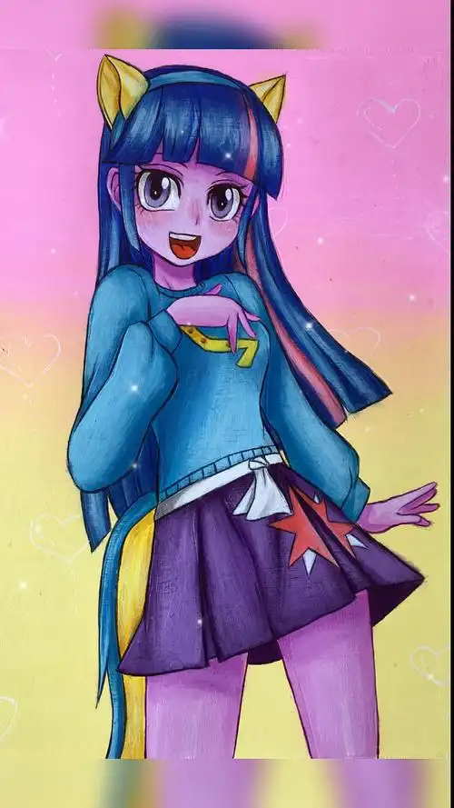 小马宝莉和老爸比赛画小马宝莉紫悦