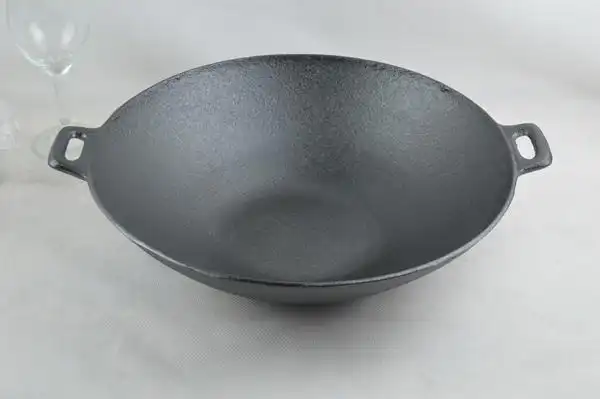 特价促销外贸出口铸铁炒锅炸锅炖锅生铁铁锅直径炒锅