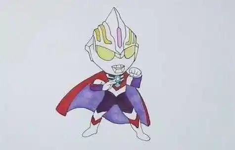 全身涂色奥特曼简笔画怎么画 彩色可爱奥特曼简笔画画法教学