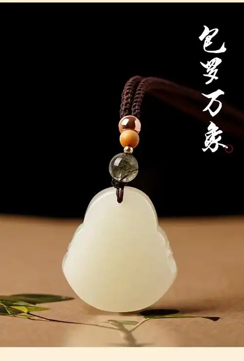 和田玉佛吊坠女玉石小弥勒佛像佛公佛头项链观音菩萨挂件玉佩玉坠