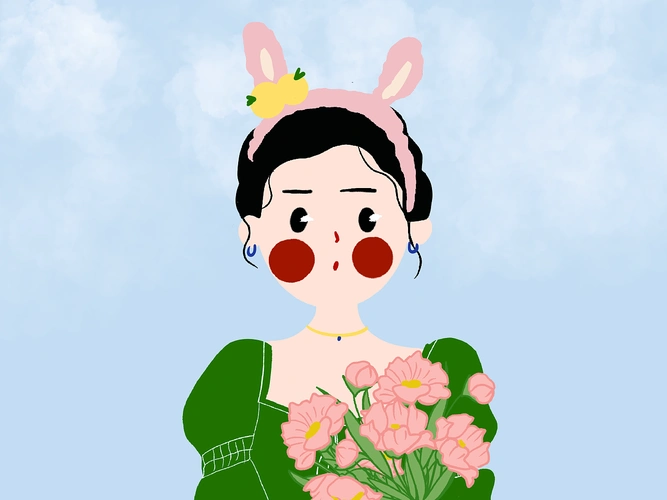 原创插画口味|丸子头女生