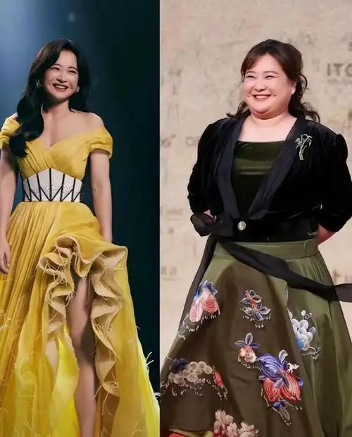 贾玲瘦身后撞脸许晴!大波浪卷发,露肩长裙,美出"新高度"