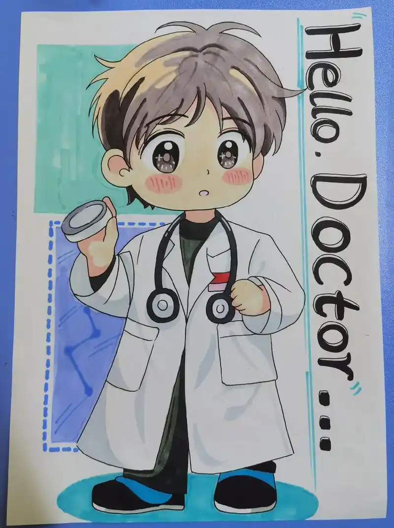 医生动漫人物.内含步骤图哦#手绘动漫人物 #马克笔手绘 #从 - 抖音