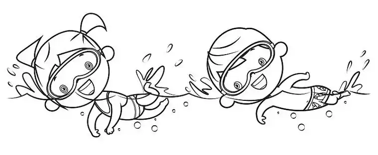 儿童游泳插画_儿童游泳手绘插画设计网