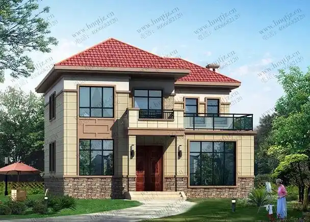 外观简洁大气,造价不高,易施工,非常适合农村建的二层自建小别墅,下面