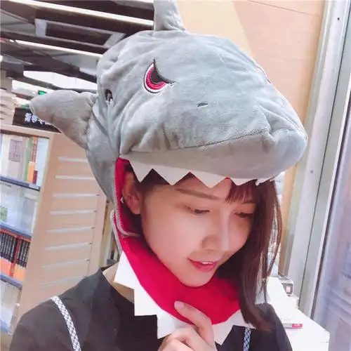 动物头套 可爱_ins动物头套鲨鱼头套动物玩偶帽子可爱卖萌神器拍照抖