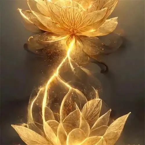 金色莲花好运头像 金闪闪带来好运的莲花头像图片_风水头像_头像屋