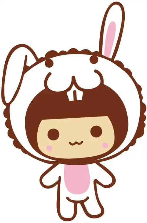 汽车贴纸 mocmoc 摩丝娃娃兔子帽子单个耳朵 汽车划痕贴 搞笑可爱卡通