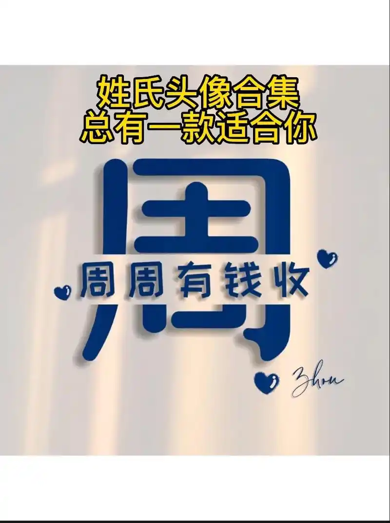 姓氏头像合集11【周】姓周的朋友来集合啦.#谐音梗 #个性头 - 抖音