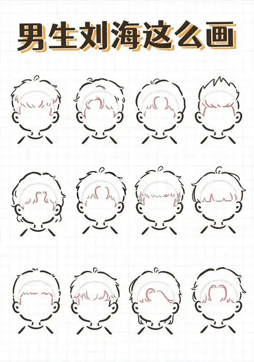 总结啦16款男生发型画法大家可以主要观察下刘海部分,超级好画,大家练