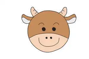 牛头饰简笔画彩色