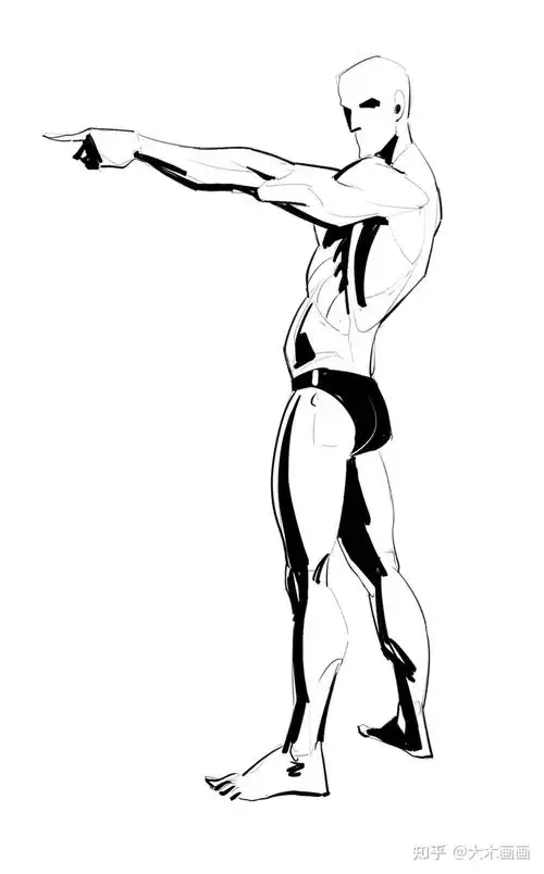 一组男性肌肉动态速写打卡