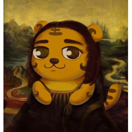 世界名画《蒙娜丽莎》- 姜小虎系列