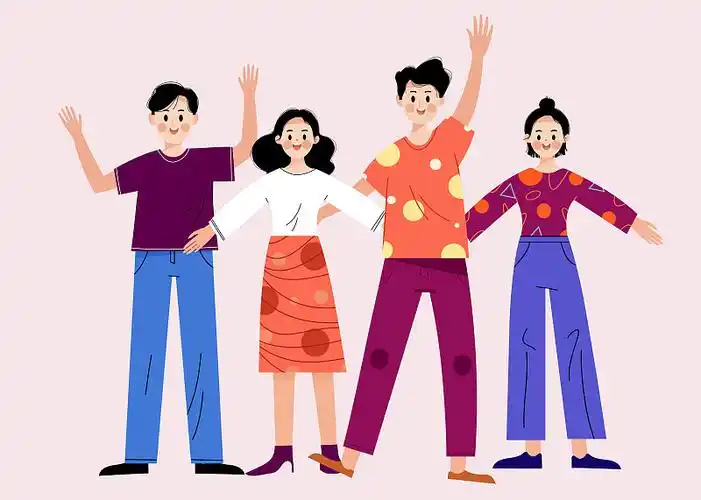 不同职业青年男女卡通人物插画