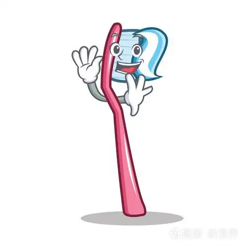 挥动的牙刷字符卡通样式
